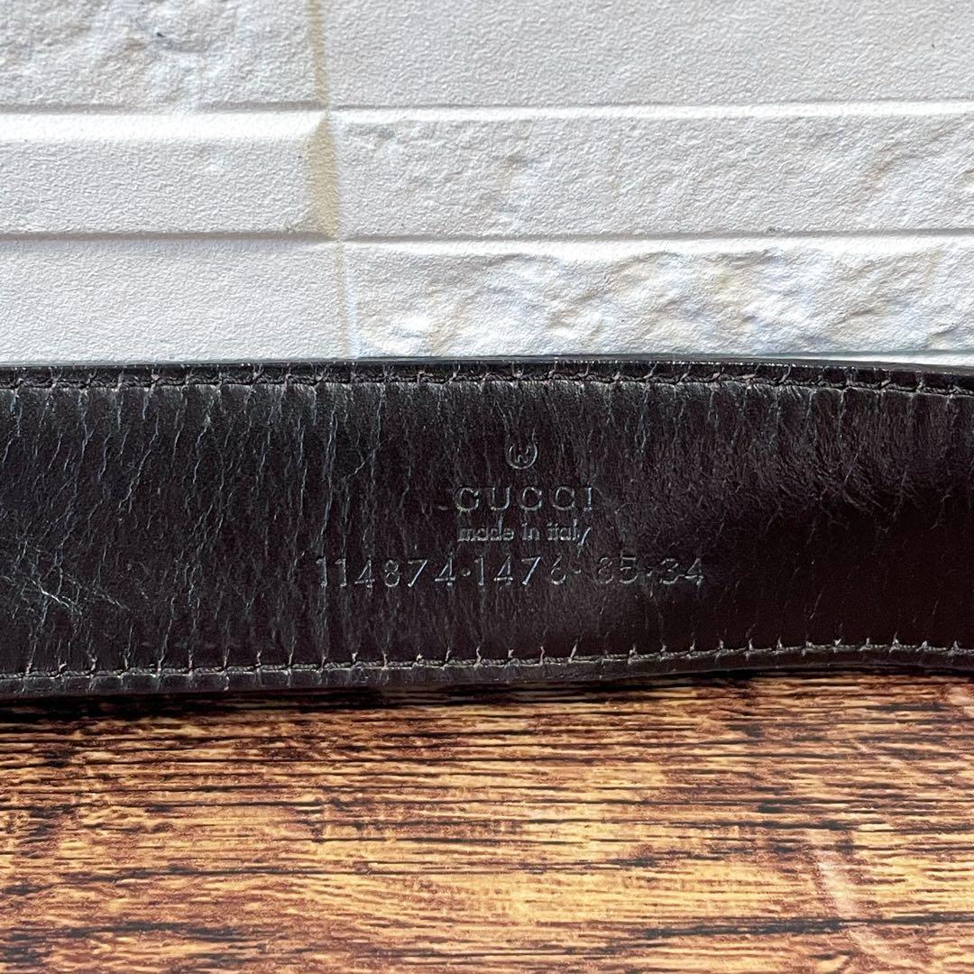 グッチ GG インターロッキング バックル キャンバス×レザー ベルト.