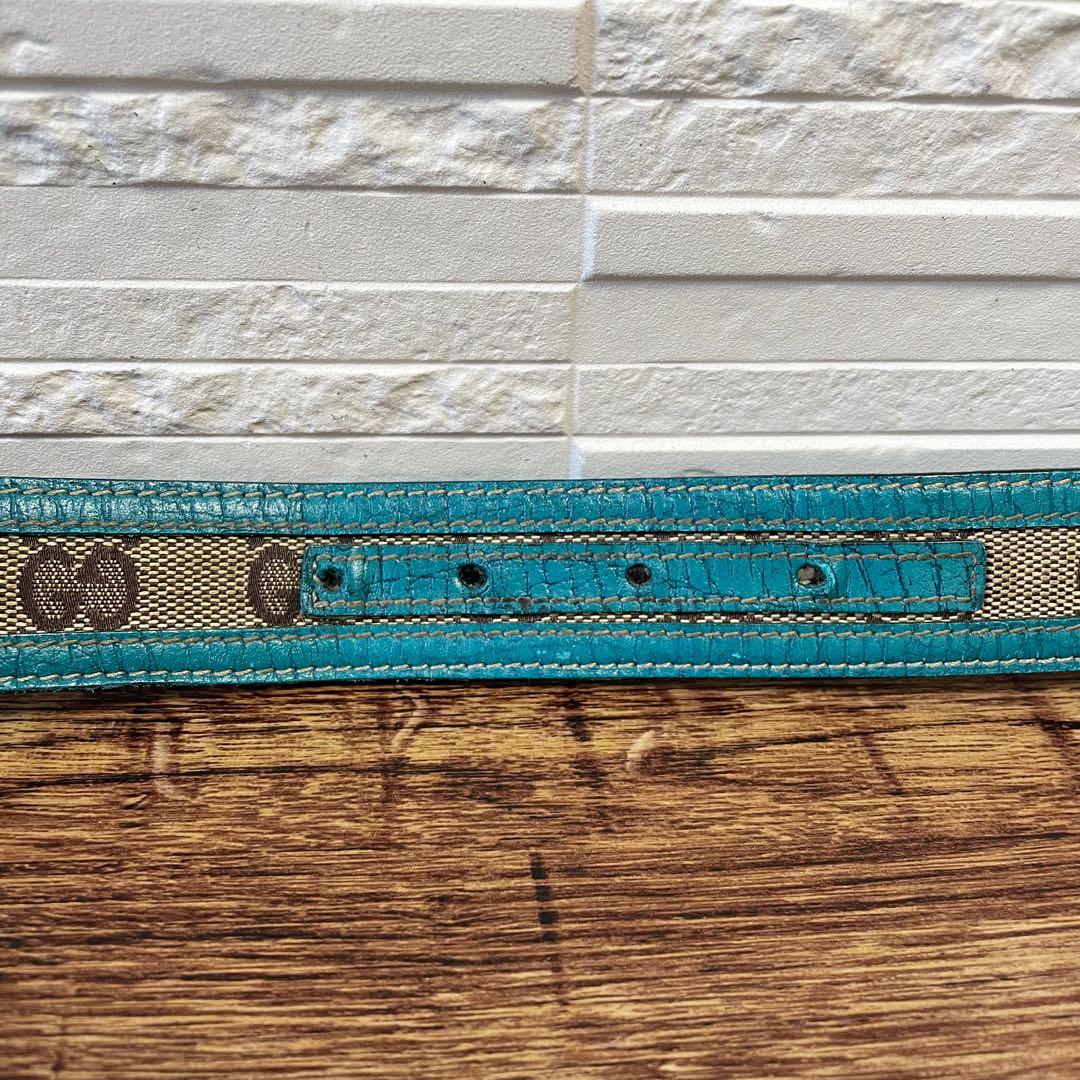 グッチ GG インターロッキング バックル キャンバス×レザー ベルト.