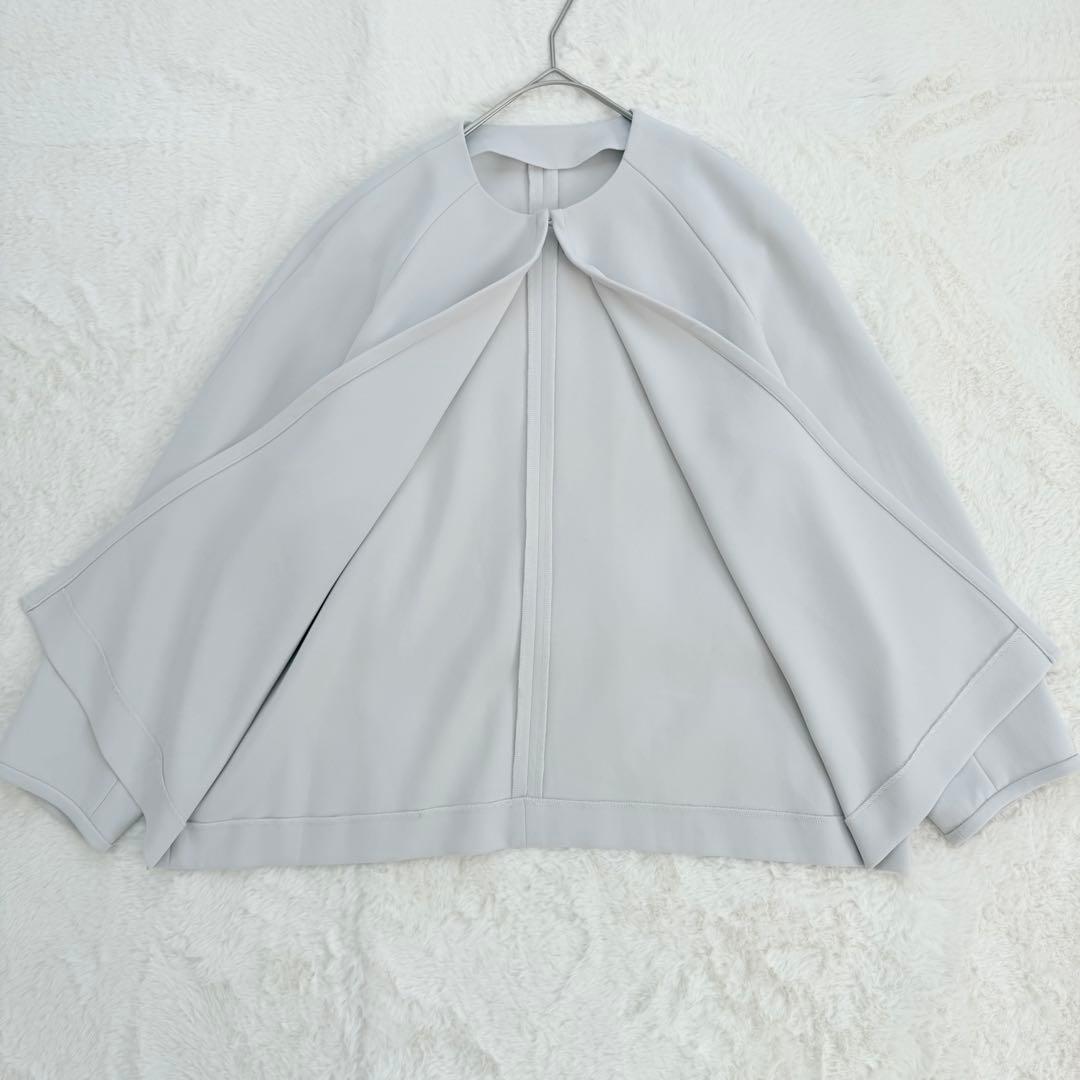 美品✨SOEJU フロントホック8分袖ジャケット　グレー　Lサイズ　現行品