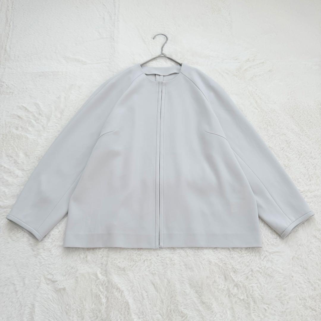 美品✨SOEJU フロントホック8分袖ジャケット　グレー　Lサイズ　現行品