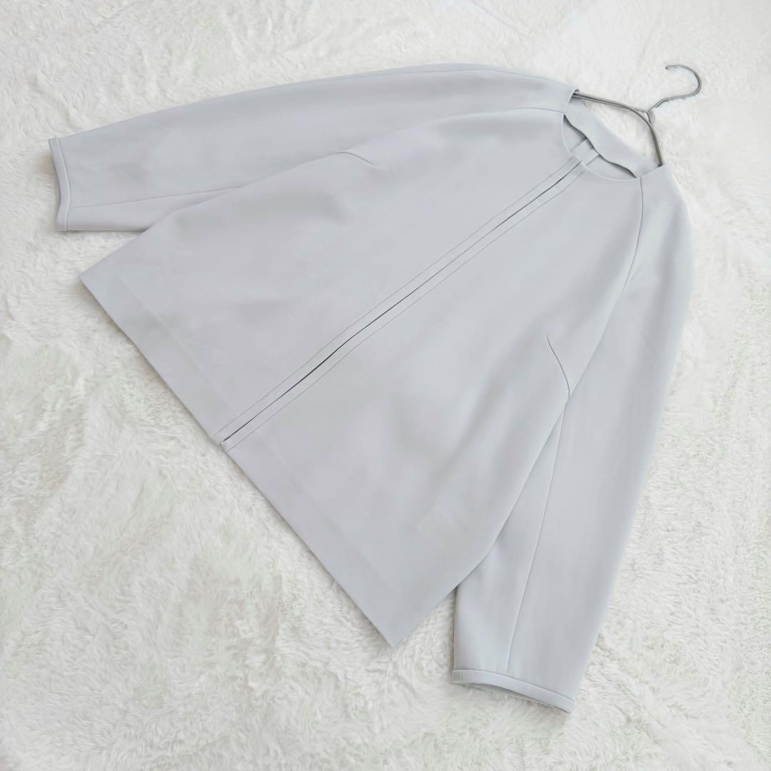 美品✨SOEJU フロントホック8分袖ジャケット　グレー　Lサイズ　現行品