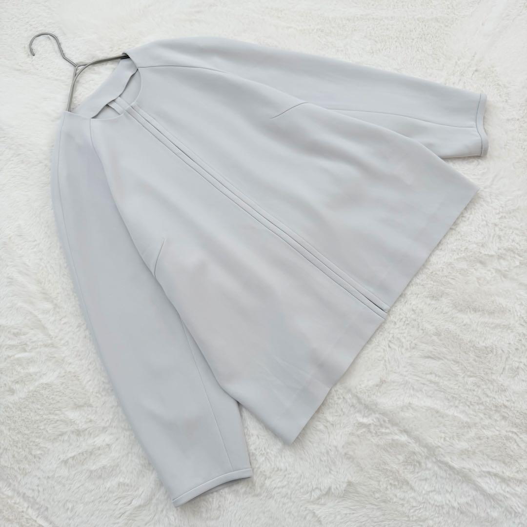 美品✨SOEJU フロントホック8分袖ジャケット　グレー　Lサイズ　現行品