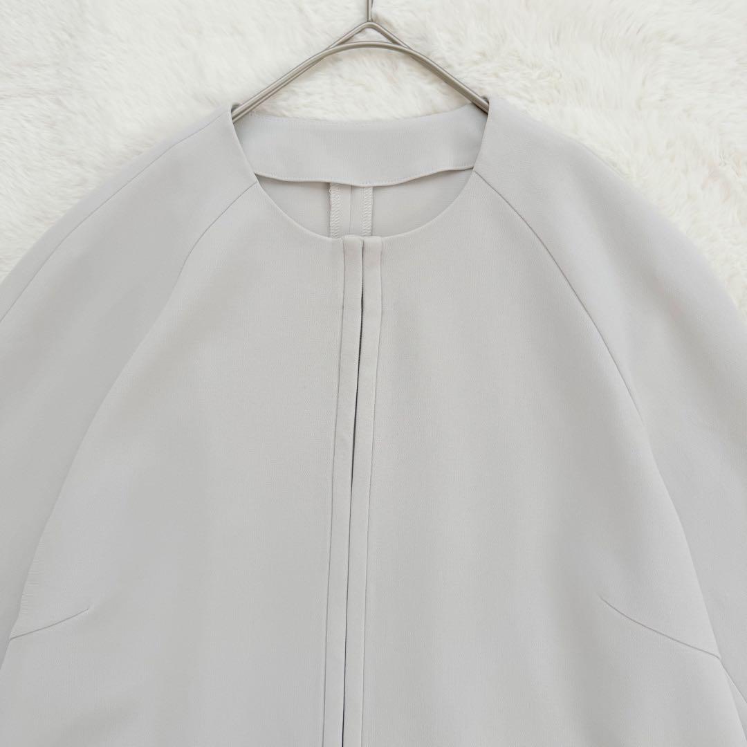 美品✨SOEJU フロントホック8分袖ジャケット　グレー　Lサイズ　現行品