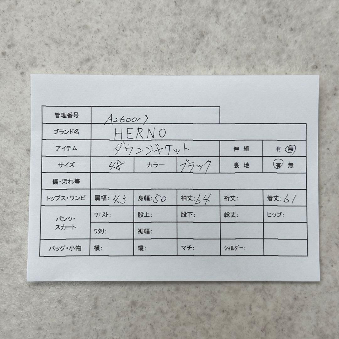 【HERNO】ダウンジャケット 旧タグ LAMPO 軽量 ロゴプレート 48