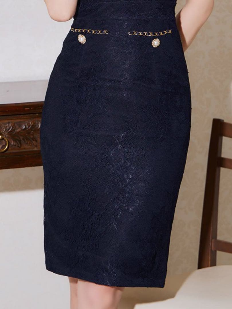 ジュエルズ　ジップアップノースリーブミディドレス