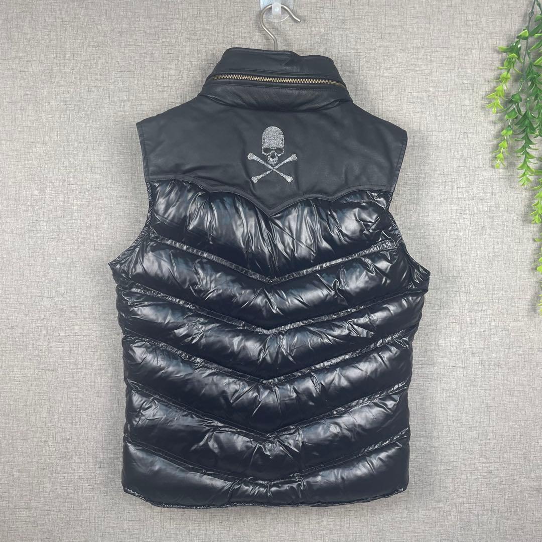 JACKROSE ジャックローズ　豚革　ブラック レザー ダウンベスト L