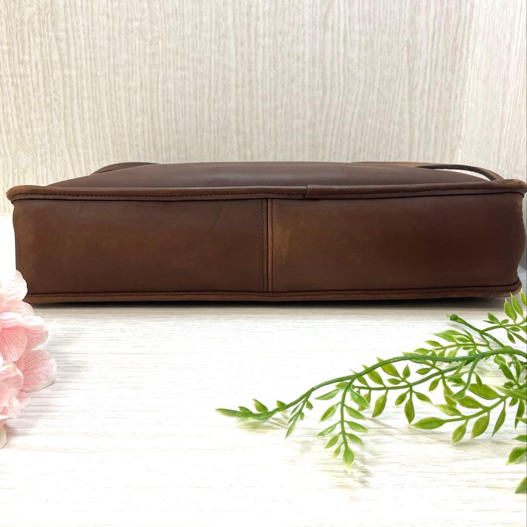 COACH コーチ ブラウンレザー ビジネスバッグ