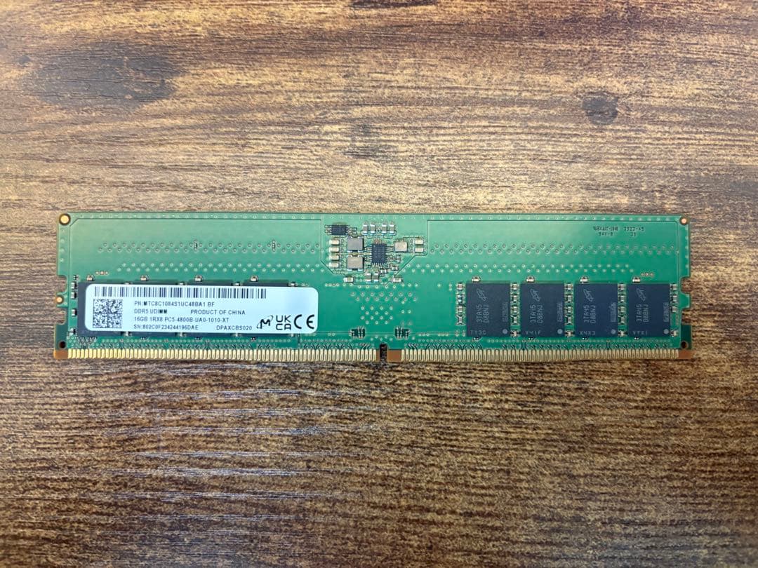 Micron UDIMM DDR5-4800 16GB×1
