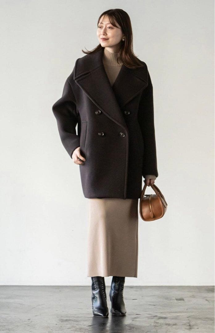 【美品】NOBLE MTRビッグカラーPコート　クリーニング済