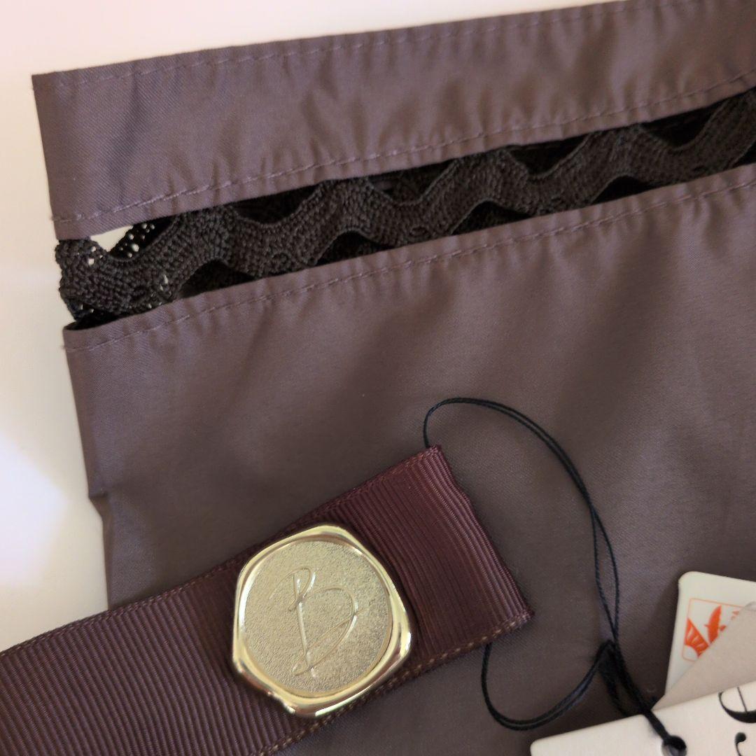 ビューランス　ブラウン×レース　折りたたみ晴雨兼用傘