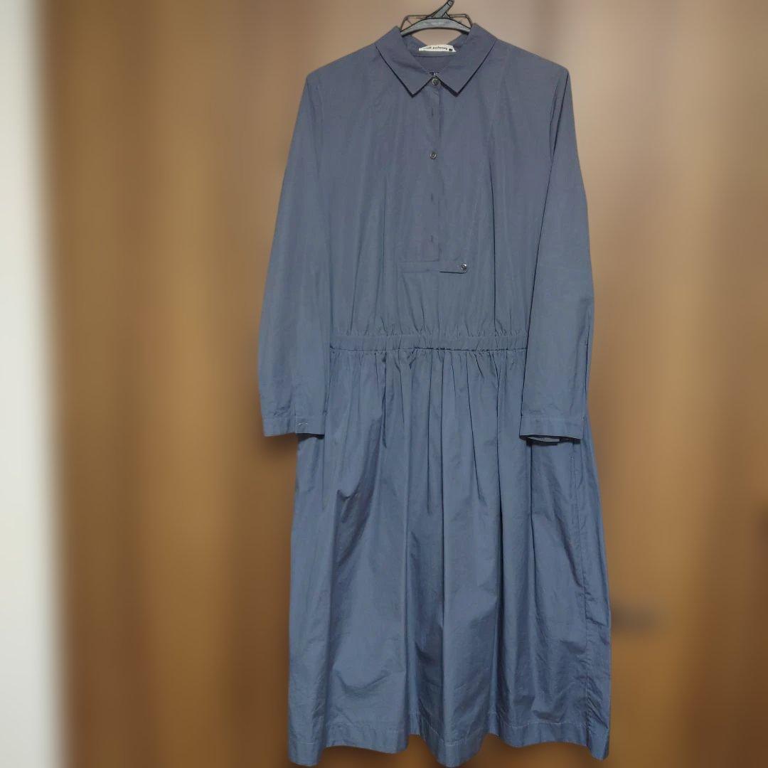 minä perhonen グレー シャツワンピース 長袖