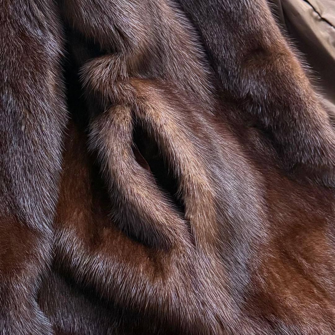 本毛皮☆ミンクファー MINK ファーコート ふかふか◎ 毛艶◎ ブラウン系