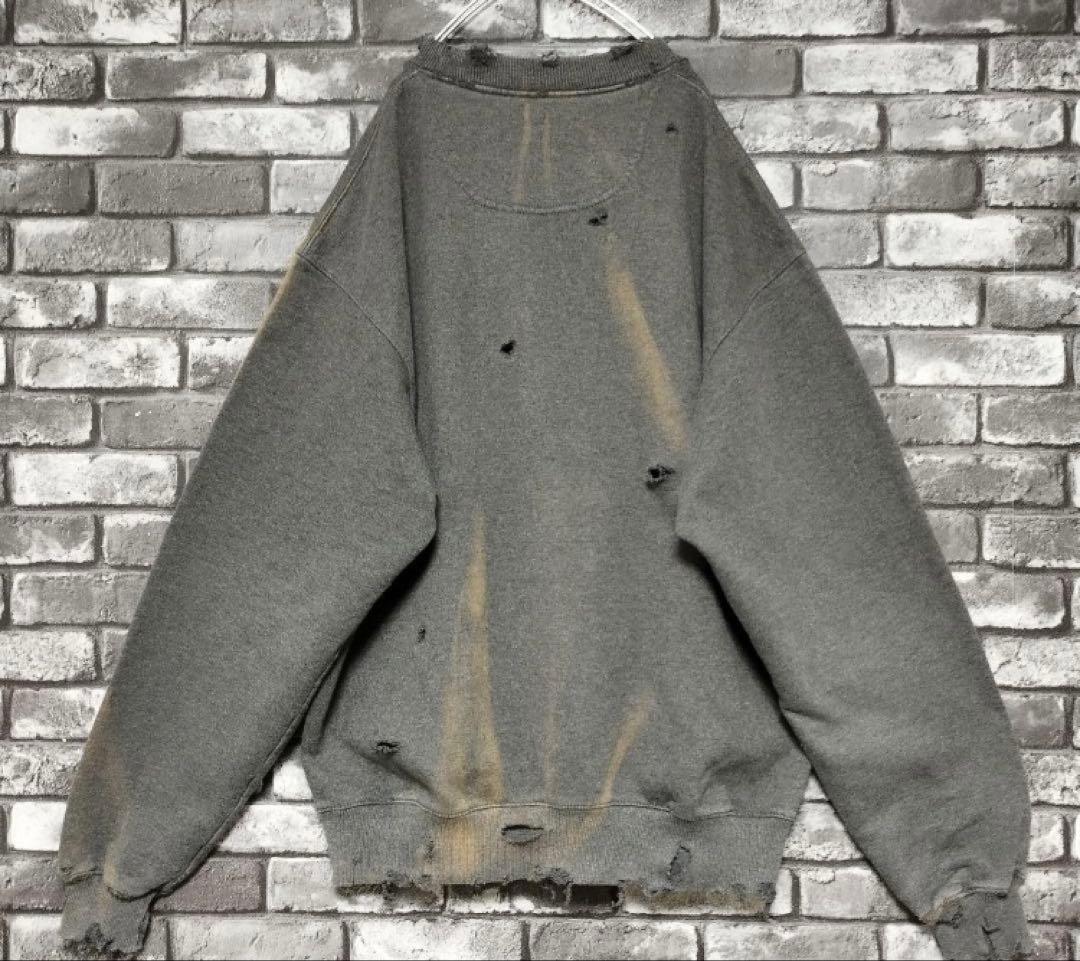 鬼フェード チャンピオン クラッシュ ボロスウェット グランジ ダメージ 袖太