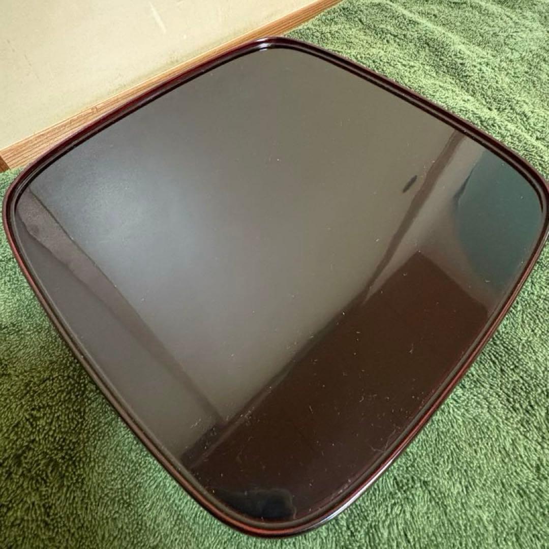 k*a様 美品‼︎ 川連高級漆器 くつわ盆　ワインカラー5枚セット 四角形盆　お