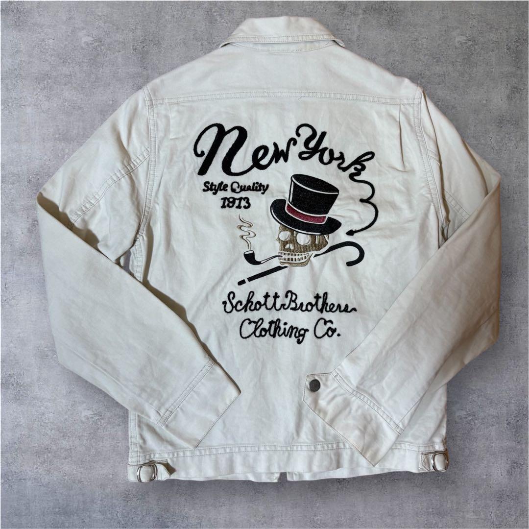 【最終大幅値下げ】Schott ショット スカル刺繍 ワークジャケットアメカジ