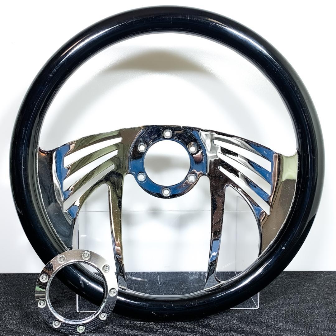 希少 ビレットステアリング ウッド×ブラック 35φ MOMOピッチ 当時物