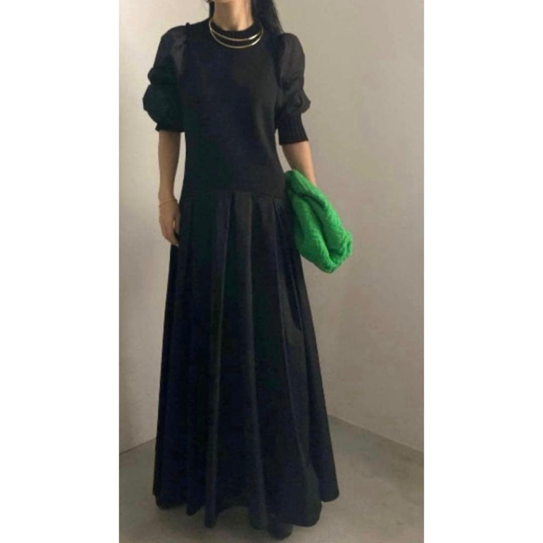 か*ず様 AMERI KNIT DOCKING VOLUME DRESS