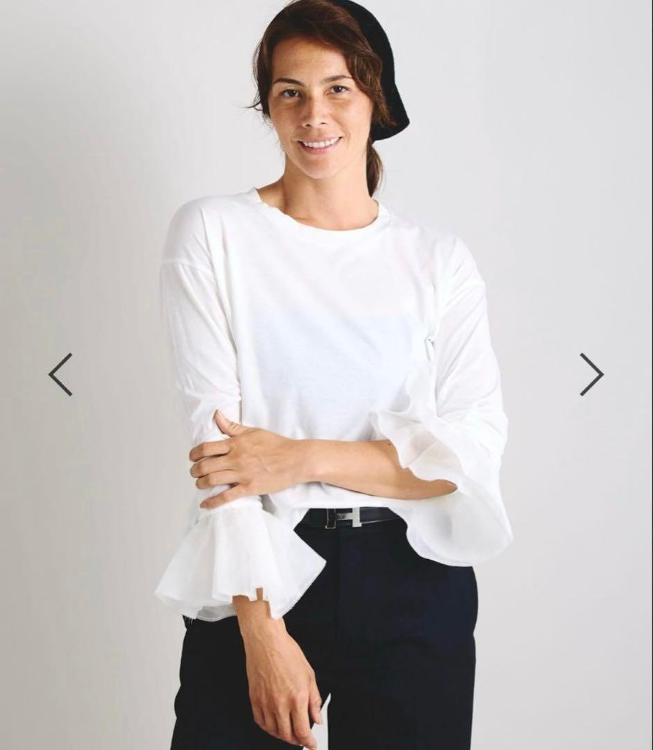 【定番】BRILL★ブリル　ポエットスリーブカットソー　白