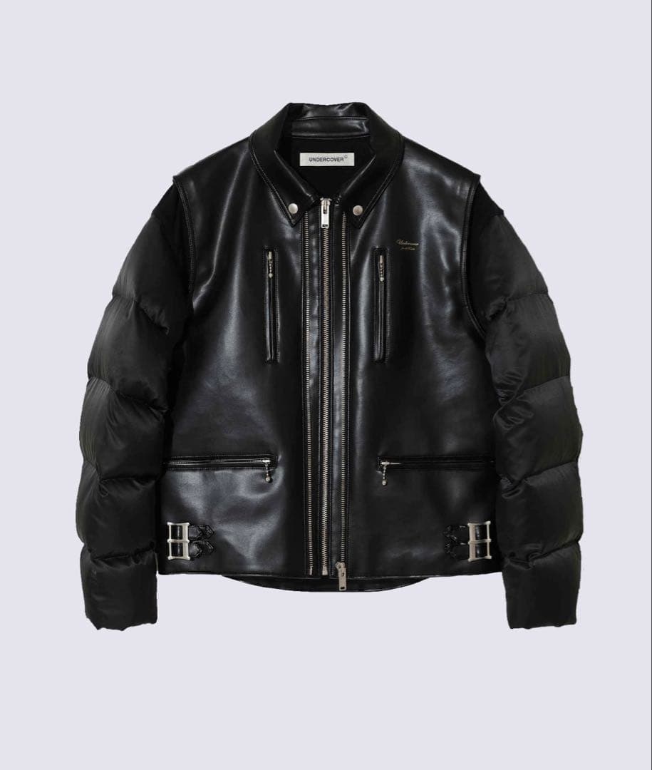 UNDERCOVER 黒 レザー ダウンジャケット