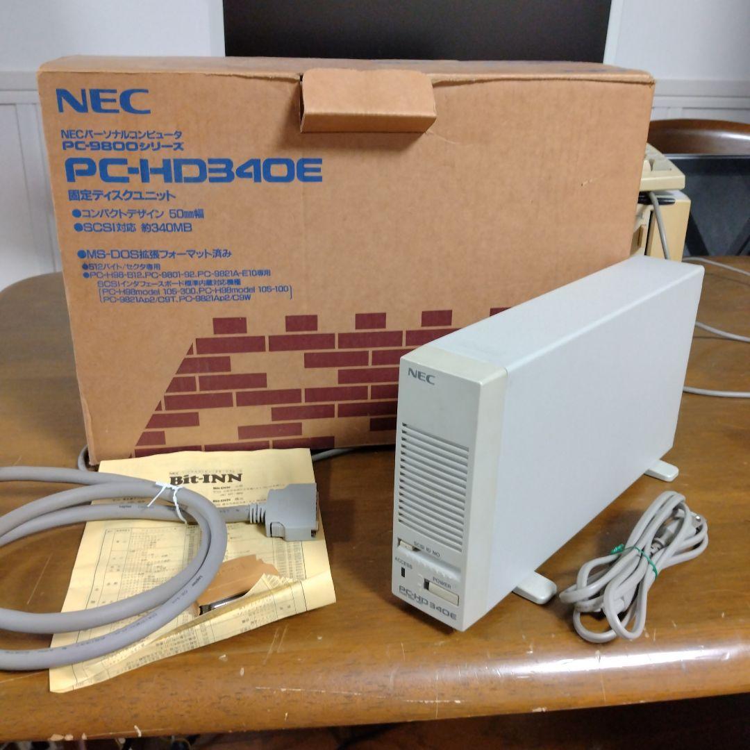 ■NEC SCSI HDD 340M 箱、ケーブル、終端付　ジャンク　美品