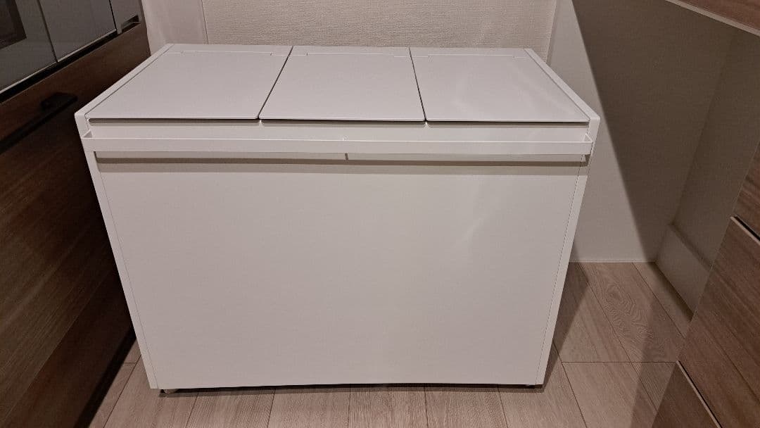 tower　ホワイト フタ付きごみ箱 3分別