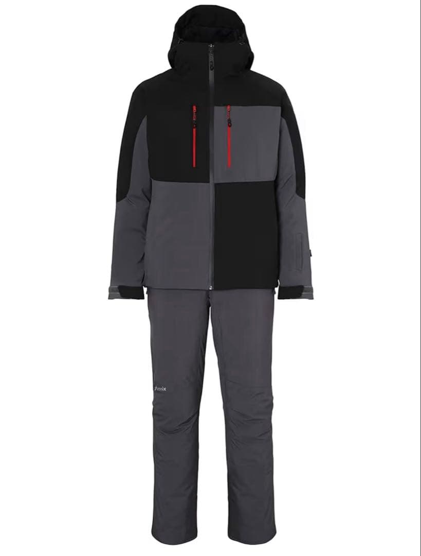 phenix メンズスキーウェア　上下セット　ブラック／グレー　XLサイズ