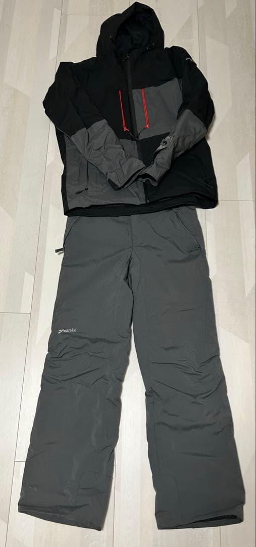 phenix メンズスキーウェア　上下セット　ブラック／グレー　XLサイズ