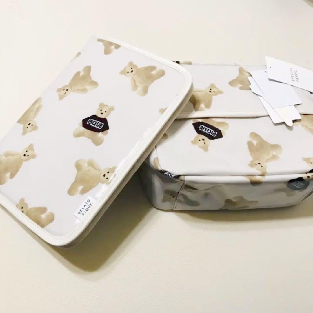 残り1セット　ジェラートピケ　おむつポーチ　母子手帳　クリスマス限定　ベア　くま