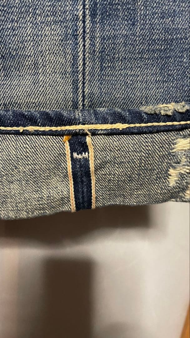 希少リーバイス ペンキダメージデニムトランプクラブ パッチワークLVC青山 大戦