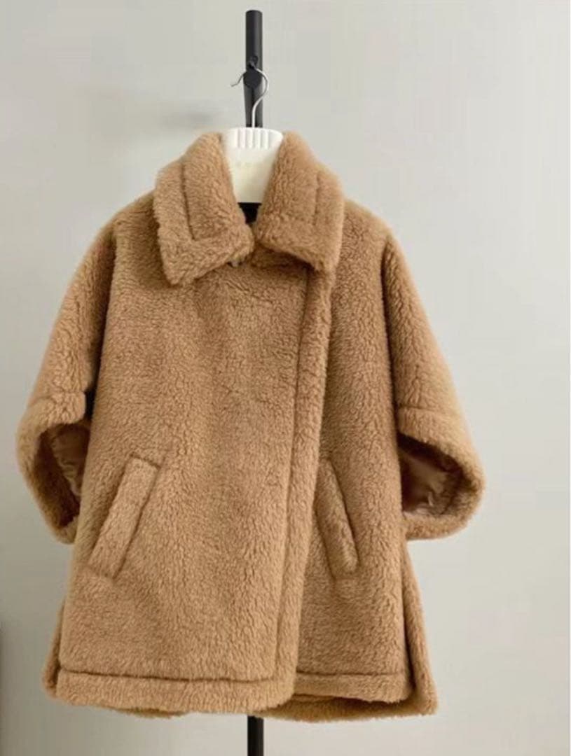 ベアポンチョコート　ケープコート　ボア　Sサイズ