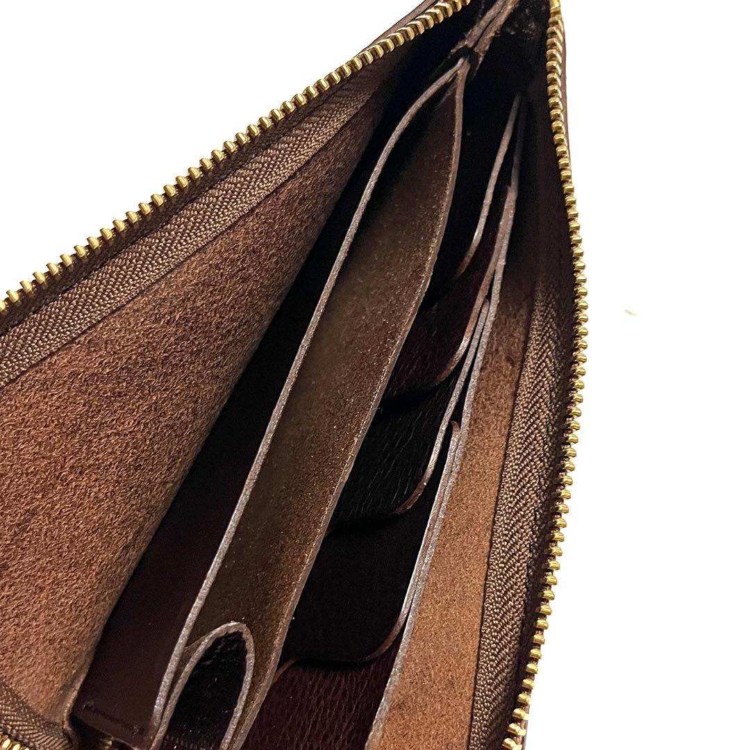 極美品 LONA L-zip long wallet フルオプション ブラウニー