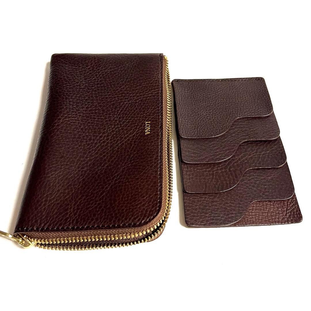 極美品 LONA L-zip long wallet フルオプション ブラウニー