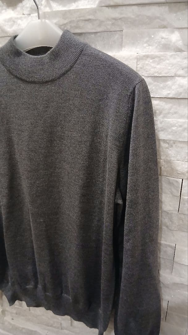 イタリア製 グランサッソ 12ゲージウール モックネックニット50 XL