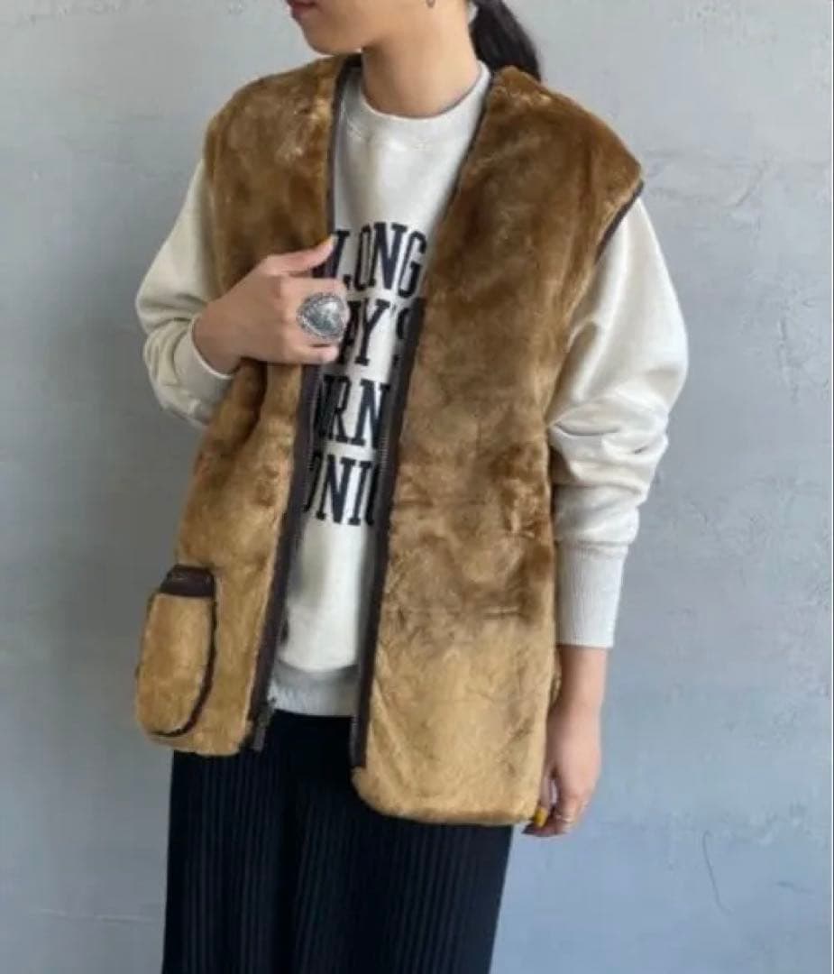 38/ウォームパイル ジップインライナーファーベスト