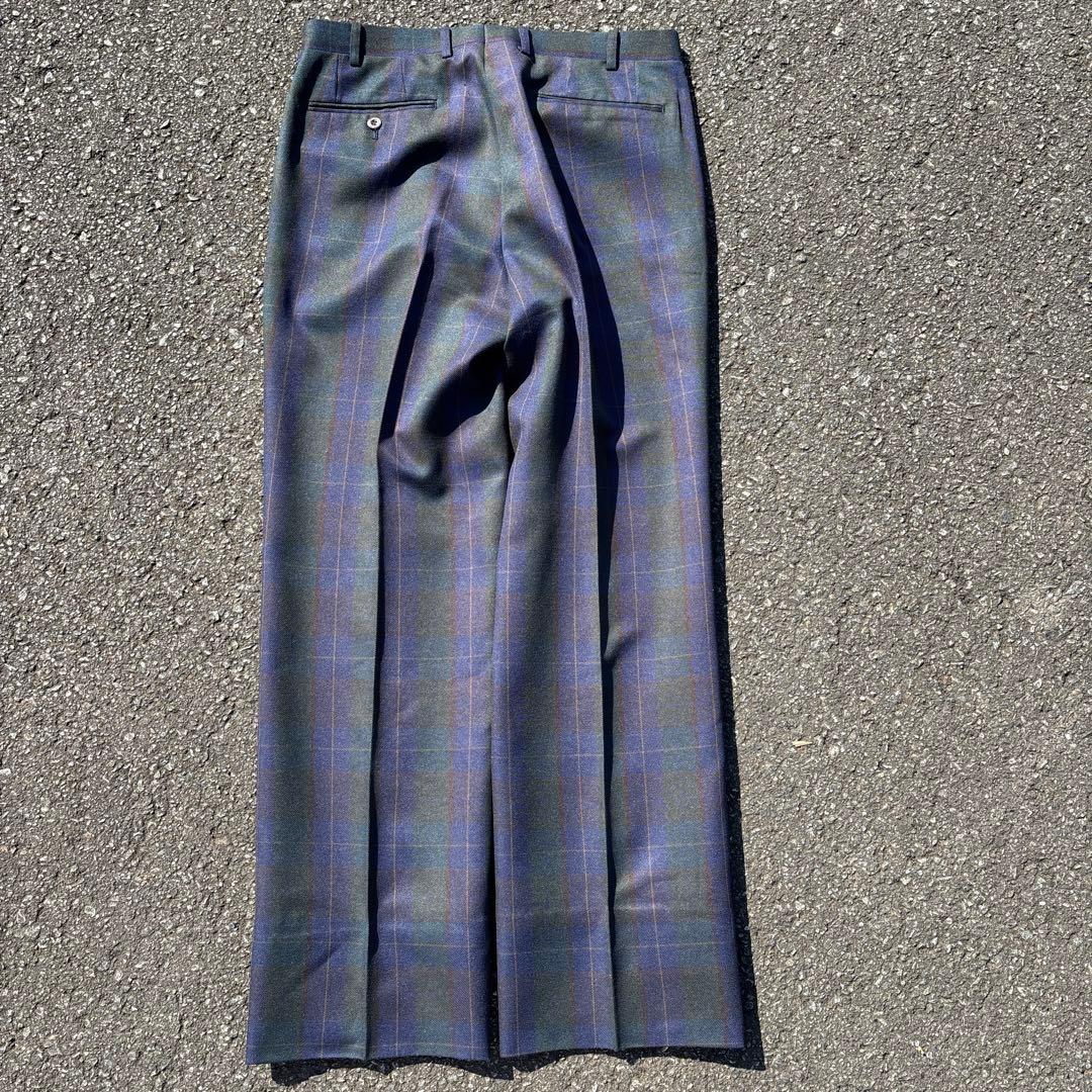 ビ*ト様 【希少】70s 80s 極太 2タック チェック スラックス