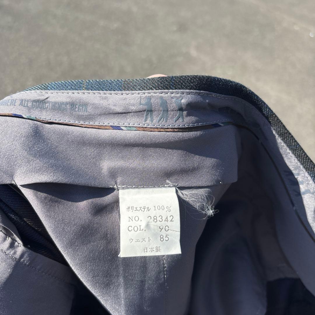 ビ*ト様 【希少】70s 80s 極太 2タック チェック スラックス