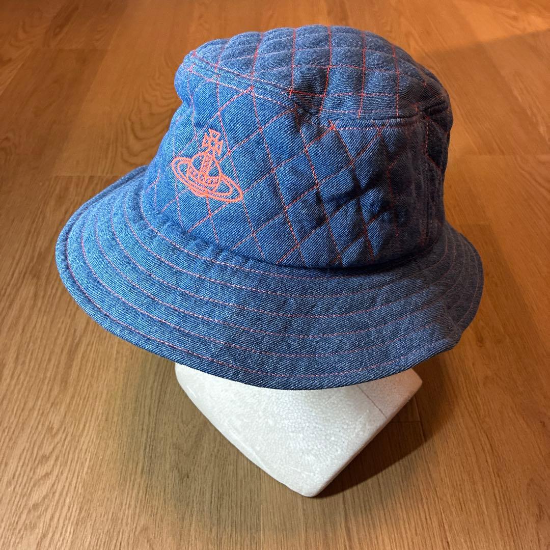 【未使用品】ヴィヴィアンウエストウッド キルティング バケットハット ブルー