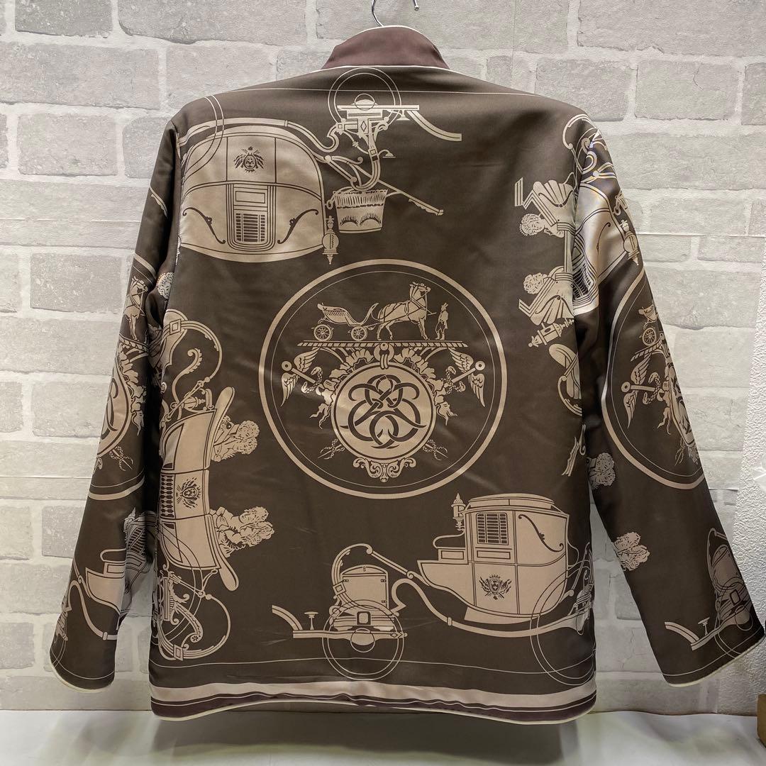 エルメス シルクブルゾン マルジェラ期 総柄 馬車 リバーシブル ハーフコート