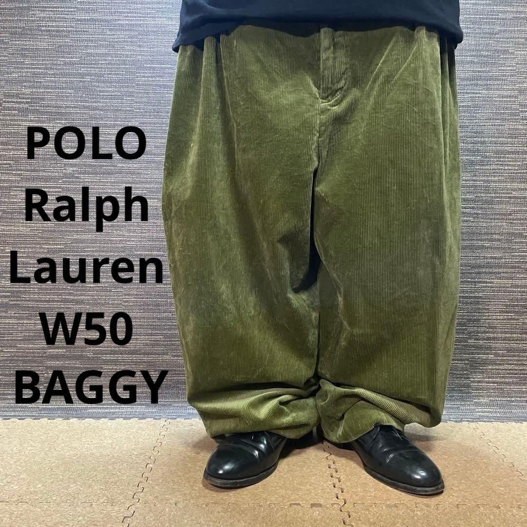 POLO Ralph Lauren W50 オリーブ　古着 コーデュロイ Y2K