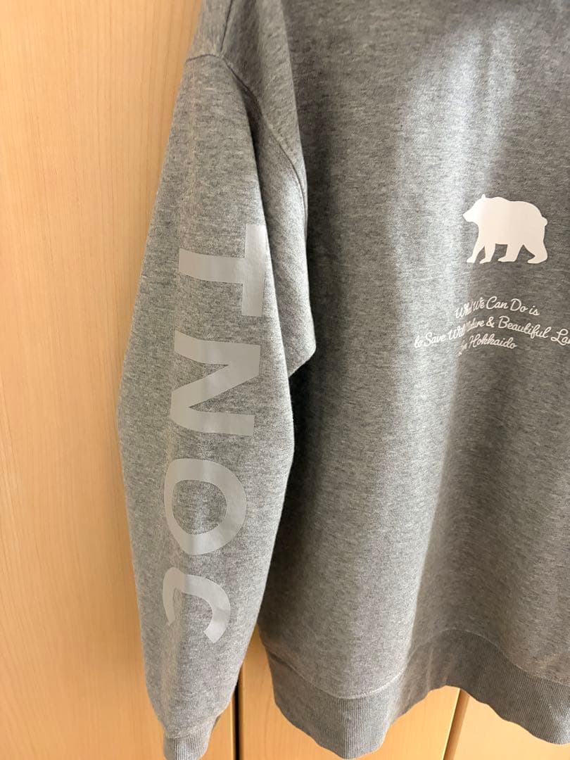 【美品】TNOC hokkaido グレージップ裏起毛パーカー Mサイズ
