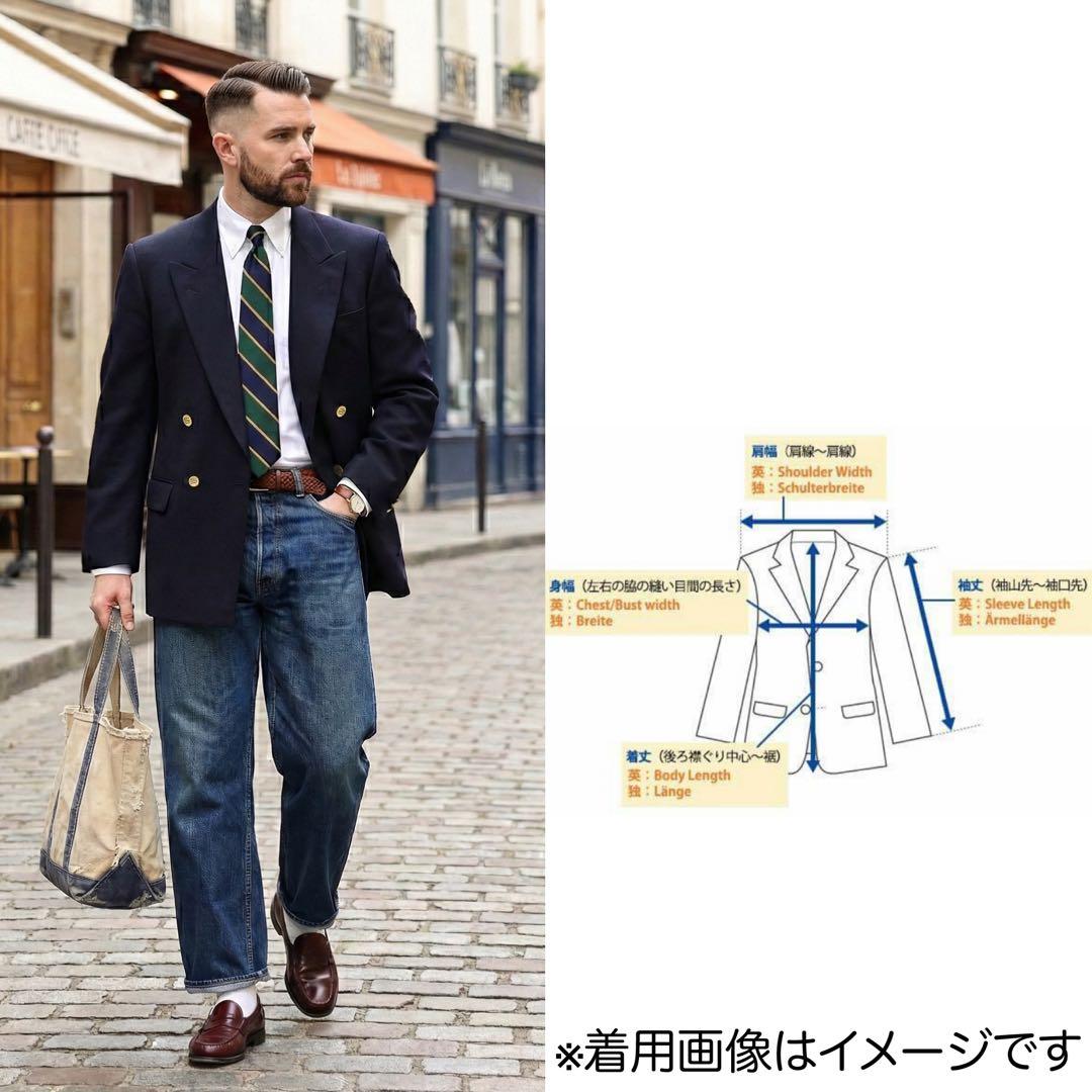 美品★BURBERRY★紺ブレ 金ボタン★ダブルブレザージャケット★ネイビー★M