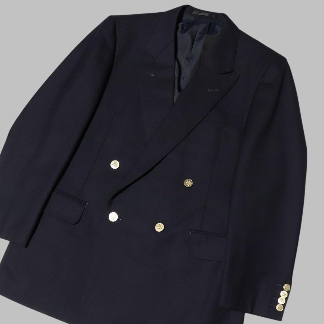 美品★BURBERRY★紺ブレ 金ボタン★ダブルブレザージャケット★ネイビー★M