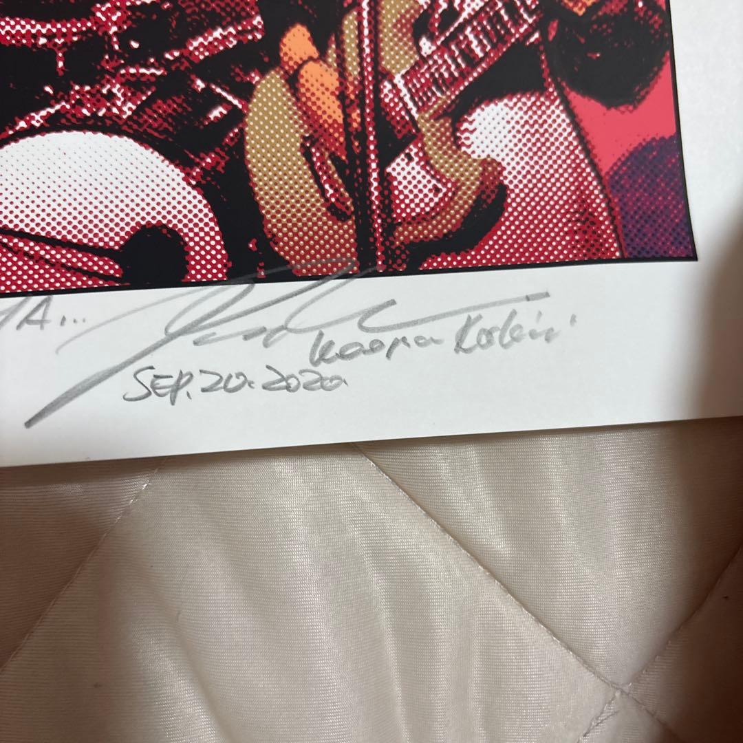 ロッキンジェリービーン　直筆サイン入り　シルクスクリーンポスター　オマケ付き