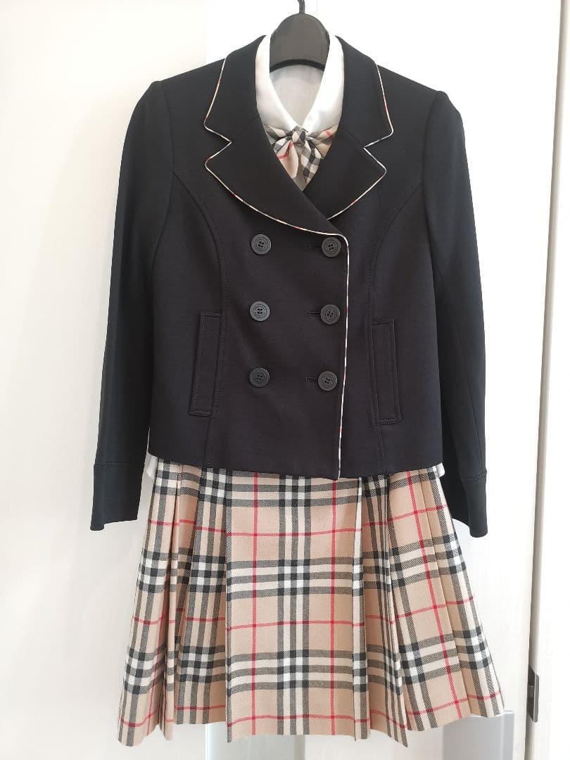 BURBERRY バーバリー セットアップ 150 ブラウス リボン付 4点