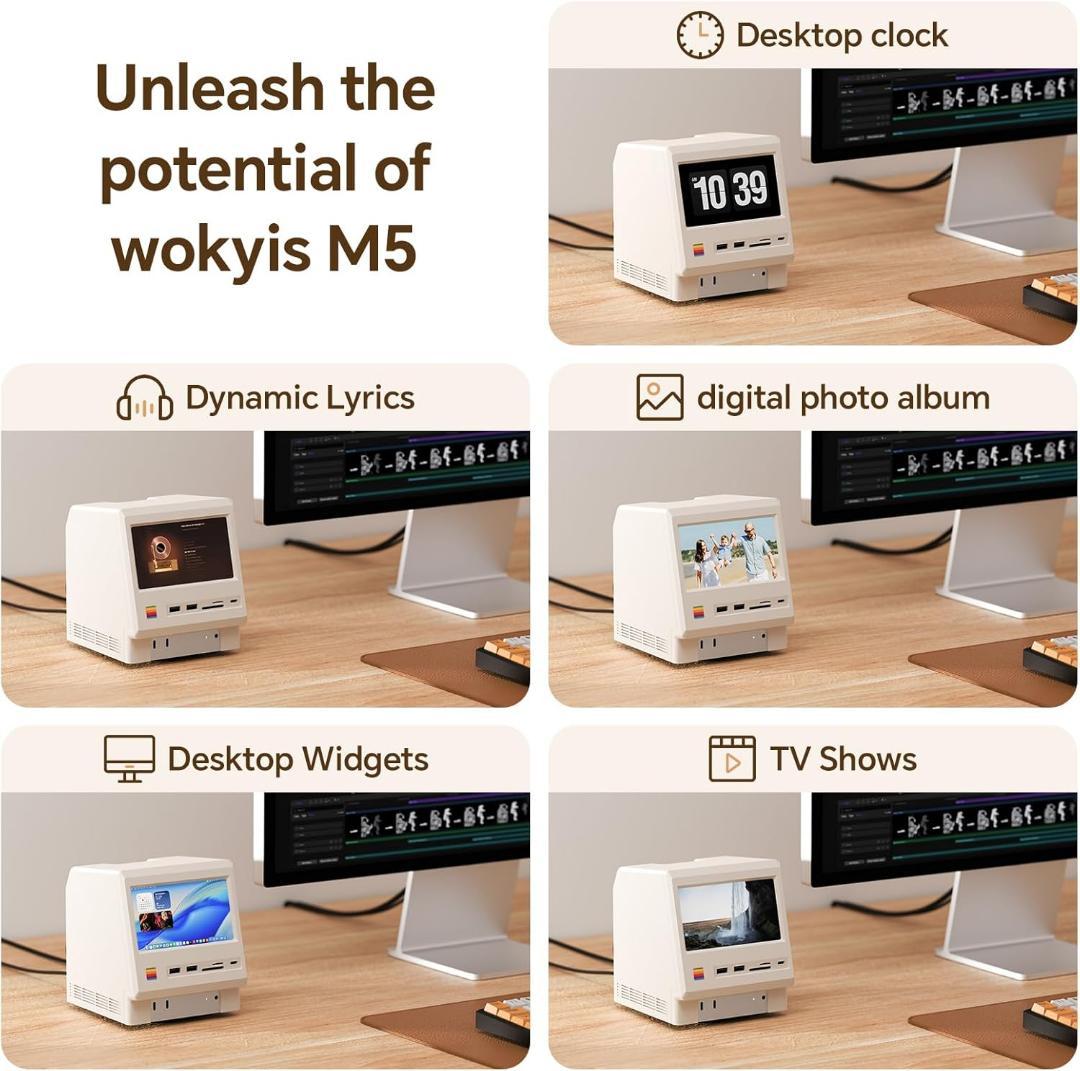 Wokyis M5 5インチモニター レトロデザインドックステーション