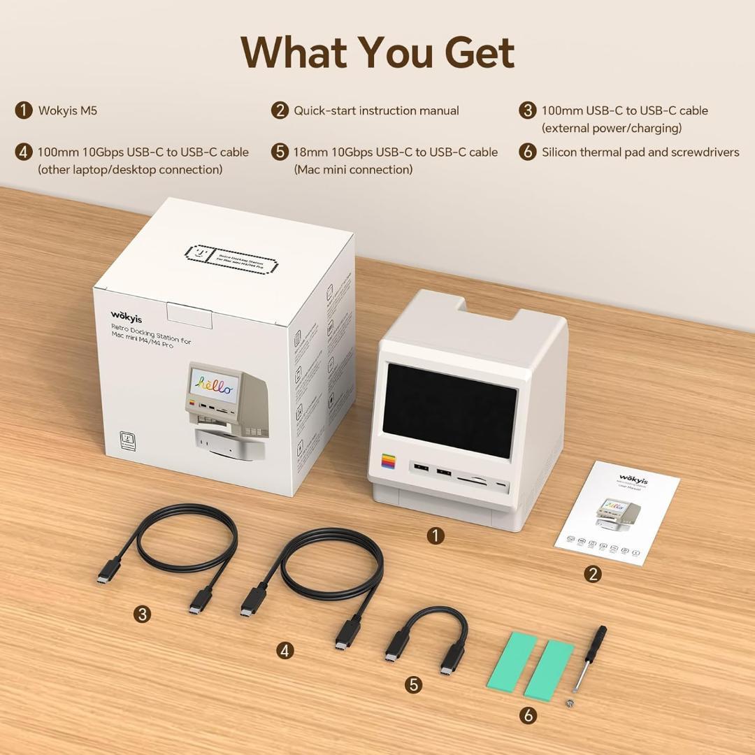 Wokyis M5 5インチモニター レトロデザインドックステーション