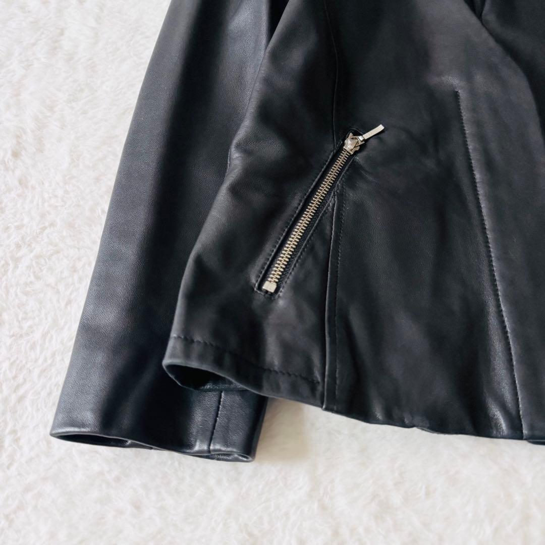 美品✨ ロートレアモン レザージャケット シングル ノーカラー 38 ラムレザー