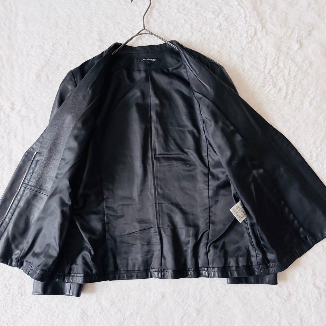美品✨ ロートレアモン レザージャケット シングル ノーカラー 38 ラムレザー