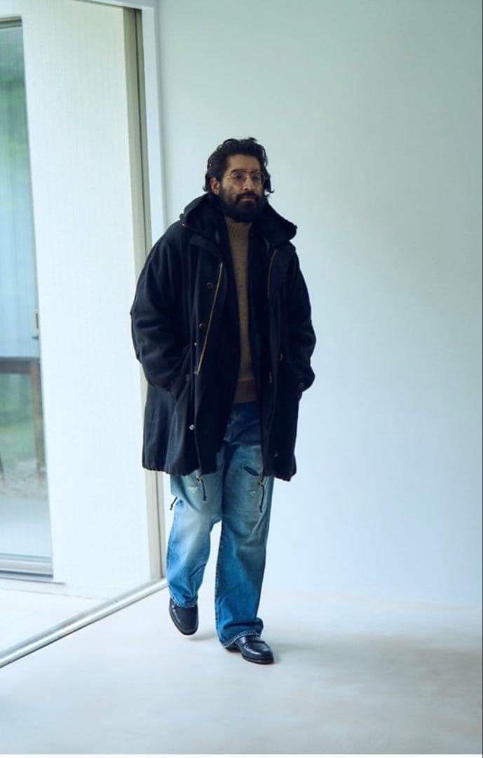 MAATEE&SANS 25AW FISH TAIL リネンカシミア ブラック1