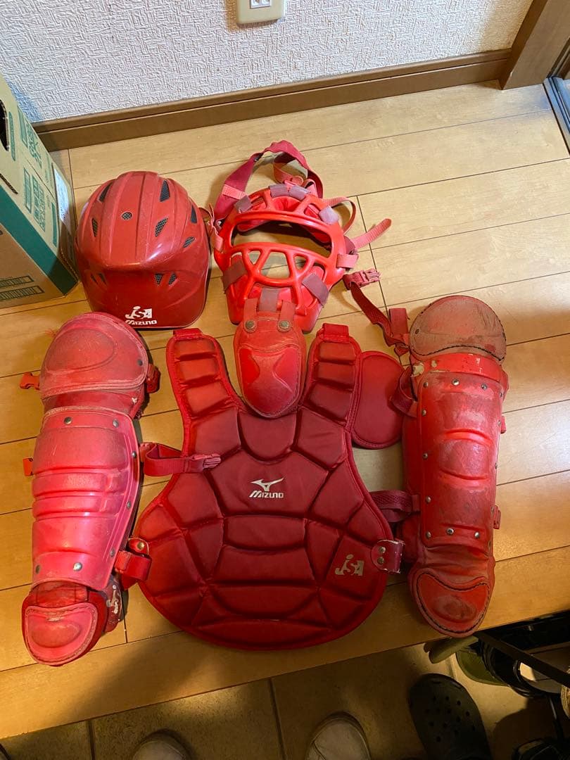 Mizuno キャッチャー防具セット レッド